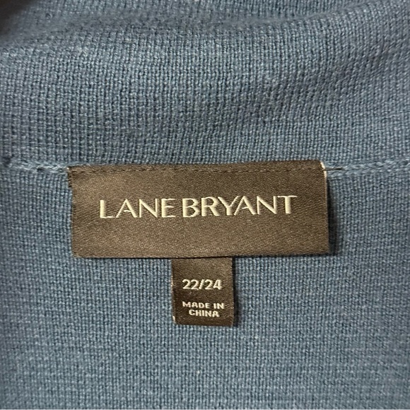 Lane Bryant Cardigan Women Plus Size 22/24 Blue Open Front Pocket Long Sleeve - Picture 2 of 7